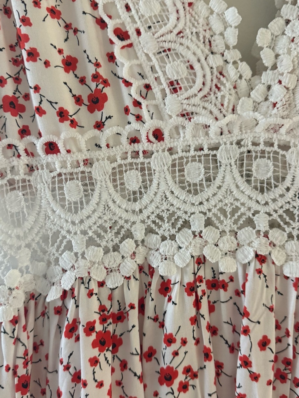 Angel Biba White Floral Lace Mini Dress S Romantic Cottagecore Boho Dress - Picture 5 of 14